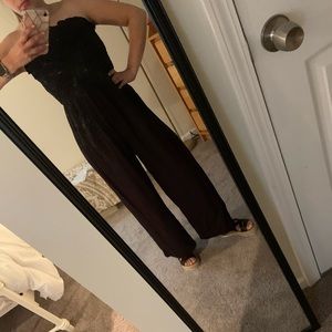 Black strapless jumpsuit never worn!